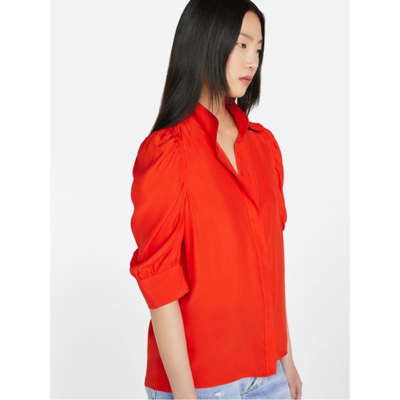 FRAME • Gillian Blouse in Red Orange - Picture 2 of 16